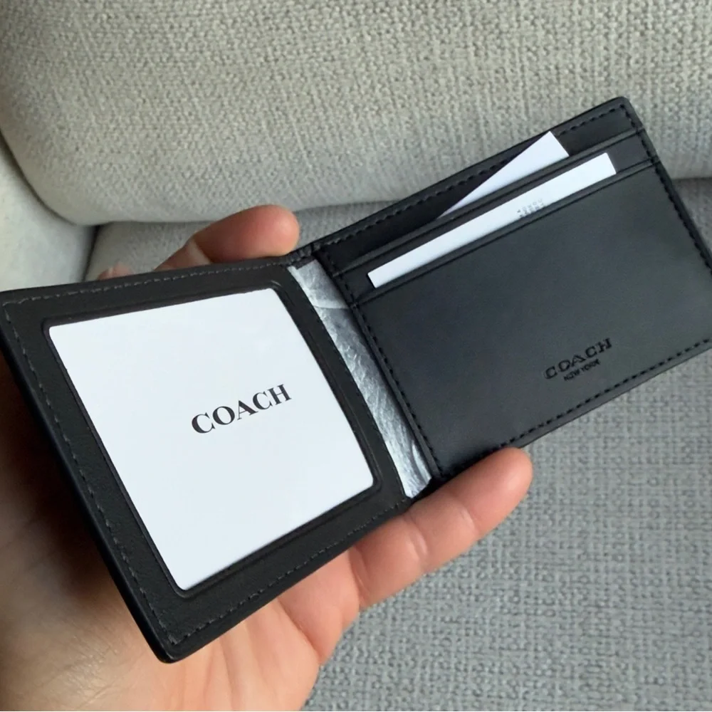 Coach Signature Compact Wallet Black - Picture 6 of 6